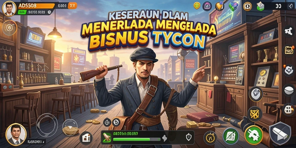 Screenshot gameplay ADS508 menampilkan strategi bisnis yang seru dan menarik.
