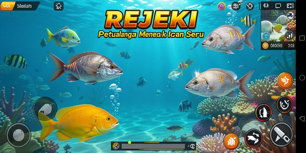 Screenshot gameplay <strong>REJEKI</strong> menunjukkan aksi menembak ikan yang seru.