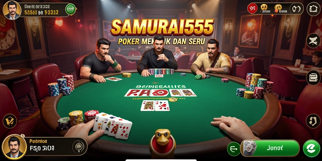 Tampilan gameplay menarik saat bermain poker di SAMURAI555.