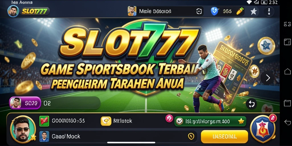 Tampilan gameplay aplikasi SLOT777 dengan berbagai pilihan taruhan olahraga.
