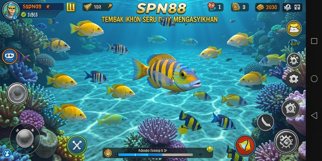 Screenshot utama SPN88 menampilkan aksi seru dalam game Tembak Ikan.