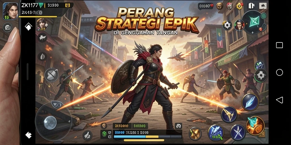 Tampilan gameplay <strong>ZK1177</strong> dalam aksi strategi yang seru dan menantang.